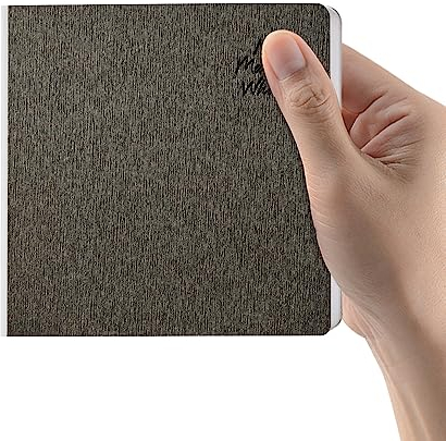 Mifuner Hardcover-Skizzenbuch, quadratisch, gebunden, 11,9 x 12,9 cm, 42 Blatt, Kunstbuch, 250 g/m², ultraglattes Papier, ideal für Bleistifte, Aquarellstifte, Marker, Kaffeebraun