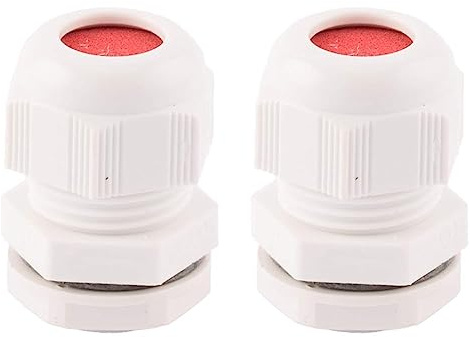 SWA Pack of 20 White Nylon Cable Glands, Suitable for 6-12mm, M20 Thread