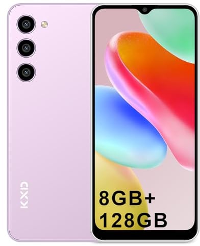 KXD A09 Teléfono Móvil Libres,8GB + 128GB(TF 256GB) Android 12 Moviles,6.56'' Pantalla HD+,4000mAh Cámara 13MP Smartphone Outdoor 4G Dual SIM, Octa-Core/Face ID/Huella Digital/GPS Violeta