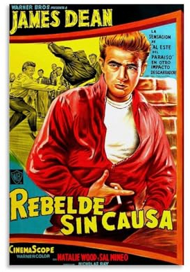 BERULL Retro-Film-Poster Rebel Without A Cause auf Leinwand, Poster für Zimmer, ästhetische Dekoration, Geschenke, ungerahmt, 30 x 45 cm
