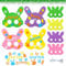 Ostereier Bastelset, Osterbasteln für Kinder, DIY Kaninchenmaske, Osterhase Maske, Kaninchen Papiermaske für Ostern Karneval Frühlingsparty Mitgebsel Kinderparty Geburtstag Verkleiden Maske(8 Stück)