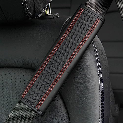 NUNETH 2 Stück Auto Sicherheitsgurtpolster für Mercedes Benz AMG A35 A45 A45S C43 C63, Weiches Bequem Langlebig Gurtpolster, Auto Sicherheitsgurt Polster Auto Gurtpolster, Auto-Zubehör,C-Red