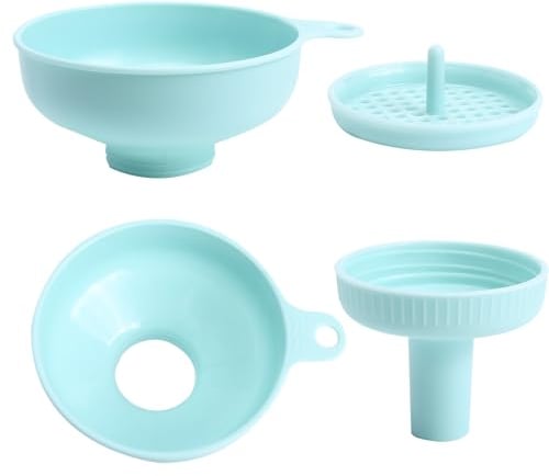 CORJEEJOR Embudo de boca ancha 3 en 1 embudo de cocina de plástico para llenar botellas con asa para transferir aceite/frijoles/mermelada