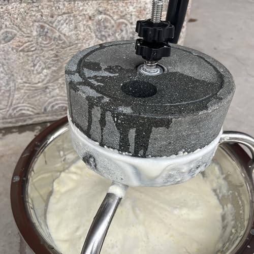 Macina Grano Pietra Mulino per Pasta di Soia in Pietra per Macinazione a Secco/umido, Macinino a Pietra Manuale con Struttura in Acciaio Inox, Mulino per Farina da Cucina Facile da Montare ( Size : 23