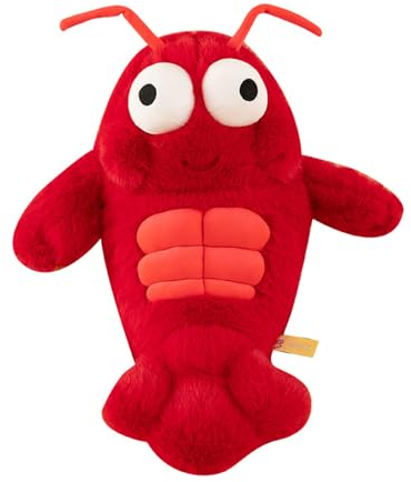 Ueiwffzo Hummer Plüschtier, Kuscheltier Baby, Weiche Flauschige Hummer Plüschtiere, Lobster Stofftiere für Kinder Baby Jungen (35 cm)