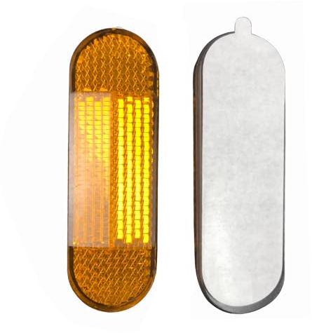 SpetngSake 2 Stück 96 * 24 mm Gabel Reflektor,Reflektor Motorrad,Gelb Rückstrahler Motorrad,Rechteckiger Reflektoren Selbstklebend,für Motorrads Fahrrad Multifunktional Scooter