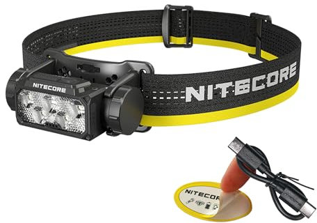 Nitecore HC60 UHE 1600 Lumen Stirnlampe, USB-C Wiederaufladbar mit weißen und roten Strahlen für Nachtlaufen, Camping, Wandern, Jagd und Industriearbeit Aufkleber