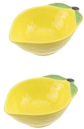 WESIEVYA 2pcs Snack Storage Sauce Plate Appetizer Food Containers Lovely Design Dish Trifle Dessert Glasses Bowl Lemon Dishes Lemon Shape Side Food Serving Tray Mini Snacks Nut Asian Snacks