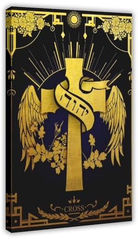 BVXHZOTB Tarotkarte, Christentum, Kreuz-Symbol, Leinwand, Poster, Schlafzimmer, Dekoration, Landschaft, Büro, Raumdekoration, Geschenk, 40 x 60 cm