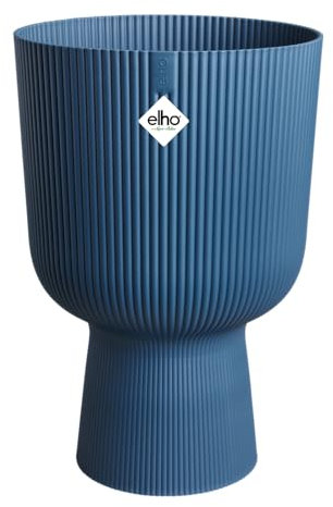 Elho Vibes Fold Coupe 30 - Vaso per Interno - Ø 29.5 x H 44.7 cm - Blu/Deep Blue