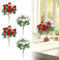 4 Stück Künstliche Rosen Blumen Foamrosen Kunstblumen Blumenarrangements Rosenköpfe Gefälschte Kunstrose Rose DIY Hochzeit Blumensträuße Braut Fake Rose für Hausgarten Party Hotel Büro Dekor(Weiß,Rot)