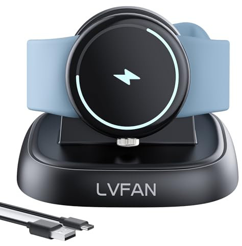 LVFAN Caricabatterie per Pixel Watch 3/2, cavo di ricarica USB C, accessori di ricambio, supporto di ricarica magnetico per Google Pixel Watch 3/2, Fitbit Sense/Sense 2, Versa 3/4