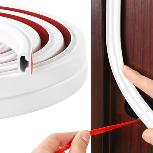 UTXN Burlete Blanco para Puerta, burlete para Puerta, burlete para Puerta, burlete de Goma para Puerta, burlete Apto para Huecos de 4 a 5,5 mm (8 m)