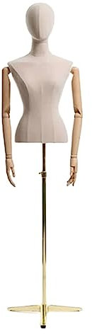 CVNIMV Weibliche Schaufensterpuppe, Halbkörper-Mannequin aus massivem Schaumstoff, Schneiderpuppen, höhenverstellbar, Mannequinkörper, einfach zu montieren