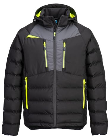 Portwest DX468 DX4 Insulated Jacket Long Sleeve Padded Insulatex Pro Lining | Stretch Fabric, Bartacked at All Stress Points, Side Zip Pockets, Phone Pocket, Detachable Hood, Weather Protection, Workwear