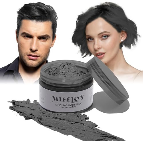 Schwarz Haartönung Temporäre Haarfarbe 4,23 Unzen, Instant Hair Cream Mud Natürliche Frisur Pomade, Frauen Männer Styling Haartone Wax, Haar Wachs für Halloween Party Cosplay