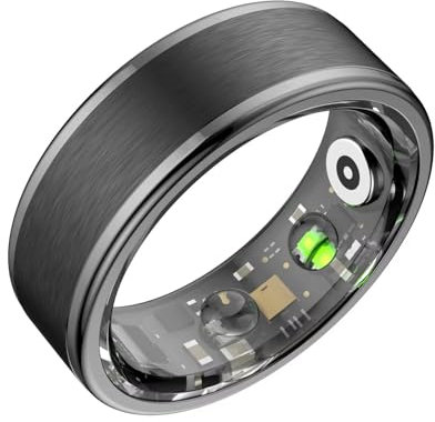 findtime Smart Ring Android Smartringe für Herren Damen IOS Fitness Tracker Smart Ring Smartring Fitness Ring Pulsmesser Sport Schlaftracker Gesundheitsring Schrittzähler Fitnesstracker Gold Schwarz