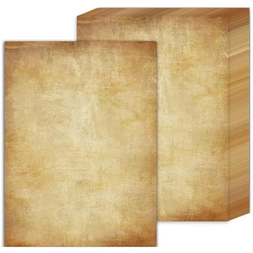 Acidea 100 Blatt Vintage-Schreibwarenpapier, 120 g/m², dickeres A4-Vintage-Druckpapier, doppelseitig, antikes strukturiertes Briefkopf-Papier für Lebenslauf, Diplom, Schreiben, Zertifikate