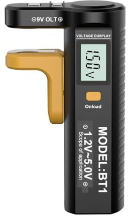 Breeshy Digitaler Batterietester mit LCD-Anzeige AA/AAA/C/D/9 V/1,5 V Knopfzellenbatterie-Kapazitätsprüfer