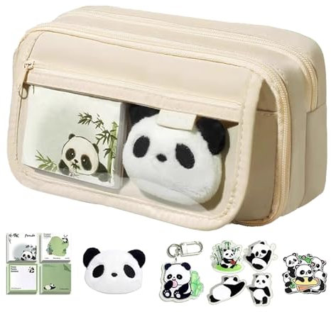 Générique Trousse À Crayons Panda - Étui À Crayons Panda Mignon | Trousse À Crayons De Grande Capacité | Boîte À Papeterie sur Le Thème des Pandas | École Trousse Panda | Sac De Papeterie