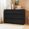 YITAHOME Kommode, 6 Schubladen Schlafzimmerschrank, modernes Möbel 100x30x70cm, stabil & sicher, aus Holz, mit Laufschienen, Schwarz