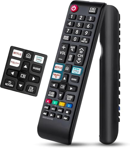 Replacement Remote Control Compatible with Samsung Smart LED TV, OTT Hotkeys for Netflix, Prime Video, and Rakuten (IR Technology)