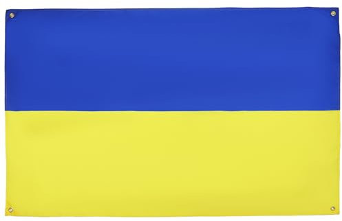 AZ FLAG Ukrainische Flagge, 150 x 90 cm, mit 4 Ösen, Ukrainische Flagge für Balkon oder Wand