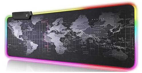 LISM Professional Gaming Mouse Pad, Rubber Material, RGB LED Backlit, XXL Size 90x40x0.4cm, Nice Pattern, Computer Desk Mousepad for Gaming