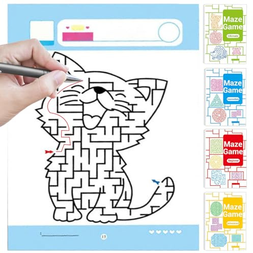 Sghtil Labyrinth-Spielbücher für | Labyrinth-Spielbuch für Lernspiel aus Papier, für Jugendliche und Erwachsene