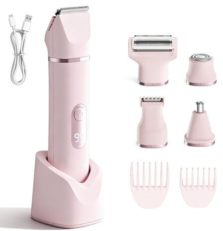 Rasierer Elektrisch Damen 5-in-1 Intimrasierer für Frauen Rosa