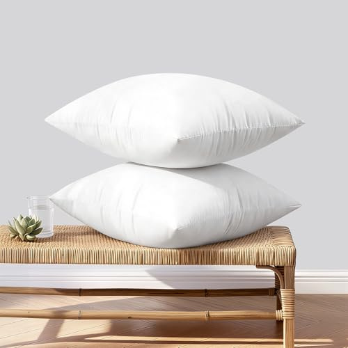 Woaboy Outdoor Kissen Wetterfest 50x50 cm Wasserfest Füllung Kissenfüllung Innenkissen Sofakissen 2er Set Kopfkissen Federkissen Zierkissen Füllkissen für Garten Couch Wohnzimmer Schlafzimmer Sofa