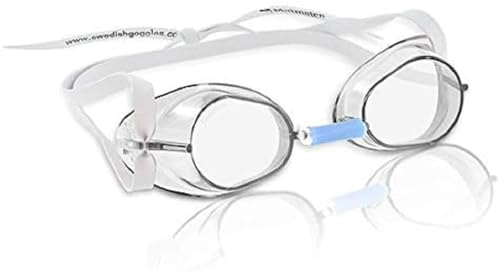 malmsten Schwedenbrille Antibeschlag Schwimmbrille, Weiß, One Size