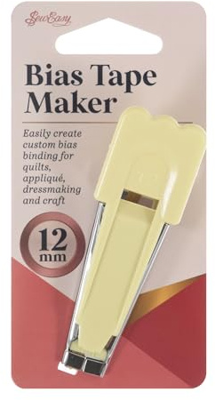 Sew Easy Bias Binding Maker –Creates 12mm Tapes Fusible & Non Fusible for Decoration in Celtic & Stained Glass Quilts, Sewing, Dressmaking