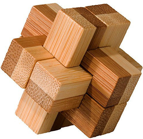 Fridolin 17468 - Bambuspuzzle 3D Block-Kreuz
