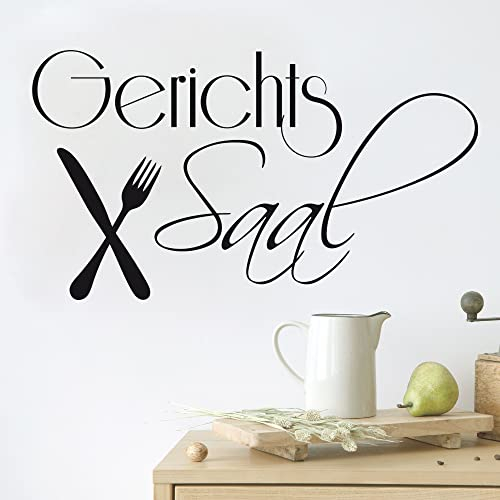 GRAZDesign Wandtattoo Küche Gerichtssaal | Küchenaufkleber selbstklebend - 71x40cm / 070 schwarz