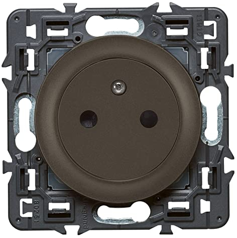 LEGRAND - Prise Electrique Murale avec Terre Céliane Surface - Prise Affleurante avec Socle Rétractable - Fabriqué En France - Graphite