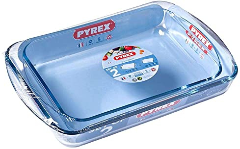 Pyrex, Klassische Auflaufformen aus Glas, 2er-Set
