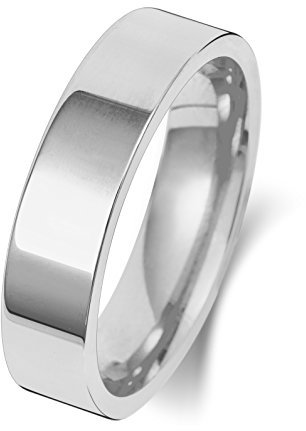 18 Karat (750) Weißgold 5mm Flach Court Form Herren/Damen - Trauring/Ehering/Hochzeitsring WJS1516918KW