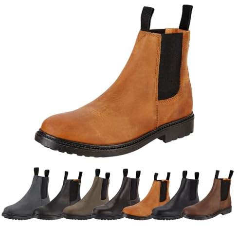 SUEDWIND FOOTWEAR Reitstiefeletten für Damen NEW WORK – Chelsea Boots aus Leder – Reit- & Freizeit-Stiefelette mit Ortholite-Fußbett, Gummisohle & Lederinnenfutter – Cognac – Gr. 39