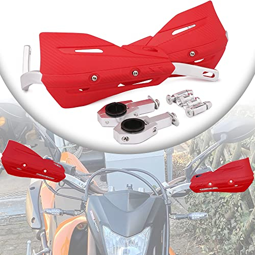 Motorrad Handschutz,Handschutz Universal für 22 mm und 28 mm Lenker Motorrad Pit Bike Dirt Bike MX Racing ATV Quad-Rot