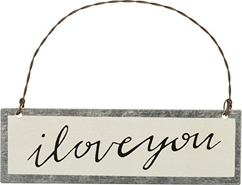 Primitives by Kathy PBK Valentines Decor - I Love You Beige Ornament Sign