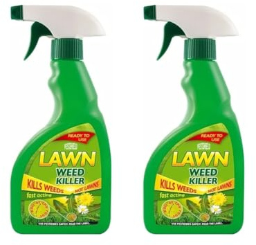 2 x Pest Shield Fast acting Lawn weed Killer 500ml spray DOES NOT KILL GRASS