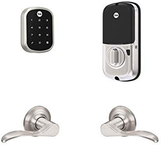 Yale Assure Lock SL, serrure intelligente Wi-Fi avec levier Norwood – Fonctionne avec l'application Yale Access, Amazon Alexa, Google Assistant, HomeKit, Phillips Hue et Samsung SmartThings, nickel