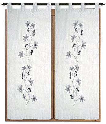 CASAbella Coppia di Tendine Ricamate Tenda arredo Finestra 2 Pannelli MOD. Malvina