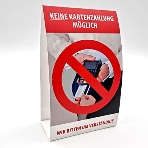 WIRKSAMWERBEN Tischaufsteller Karton: Nur Barzahlung, Bares, Keine Kartenzahlung Kreditkarten möglich