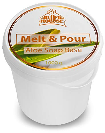 Base de Jabón 1000g - Derretir & Verter Crystal Aloe - Jabón de Glicerina & Aloe Vera - Ultra Hidratante - Bonito Regalo - Fabricación Hacer Jabón a Mano - Jabón Crudo