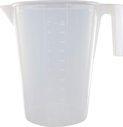 TRIUSO Messbecher mit Skala 5 Liter, weiß, 1 Stück
