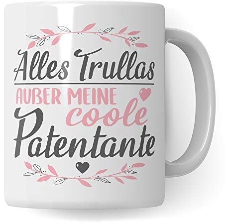 Pagma Druck Patentante Geschenk, Tasse Patentante Patensohn Patentochter Kaffeetasse, Taufgeschenke für Paten Becher, Patin Taufpatin Patenkind Geschenkidee Kaffeebecher