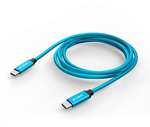 CBUS Braided USB C to USB C Charger Cable 3m Heavy-Duty for Xiaomi Redmi, Honor Magic, Google Pixel, Oppo Find/Reno, OnePlus, Motorola Moto/Edge/Razr, Nothing Phone, TCL, Nokia (Electric Blue)