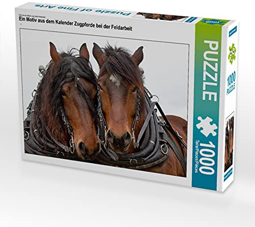 CALVENDO Puzzle EIN Motiv aus dem Kalender Zugpferde bei der Feldarbeit | 1000 Teile Lege-Größe 64 x 48 cm Foto-Puzzle für glückliche Stunden